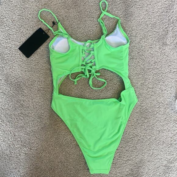 Meyeeka Bathingsuit Womens Size Small Neon Sexy Monokini One Piece Summer NEW - Picture 4 of 7